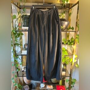Free People Black Mid Rise Wide Leg Relaxed Trouser Size 6